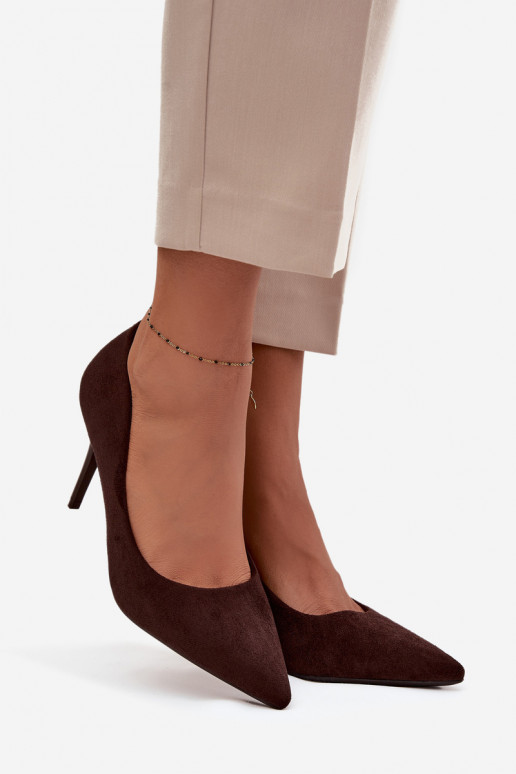sapatos de salto alto Femininode camurça ecológicau CzekoladoParae Elvessa sapatos de salto alto Femininode camurça ecológicau CzekoladoParae Elvessa