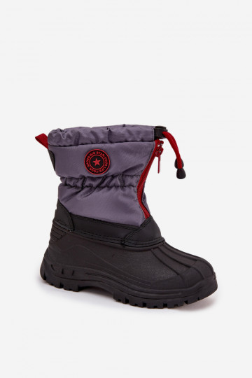 Botas de neve infantis Casal o castelo Big Star SS374031 cinza-cor preta