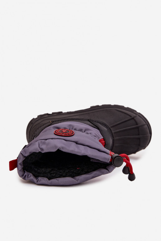 Botas de neve infantis Casal o castelo Big Star SS374031 cinza-cor preta