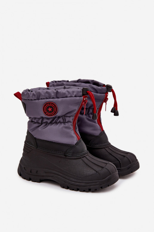 Botas de neve infantis Casal o castelo Big Star SS374031 cinza-cor preta