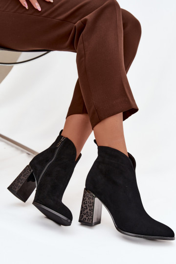 Pele de camurça Botas com aquecimento no interior cor preta Zivella