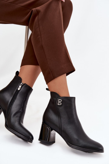 aquecimento Botas femininasHabilitadoturalnej Skóry com salto cor preta Jovelle