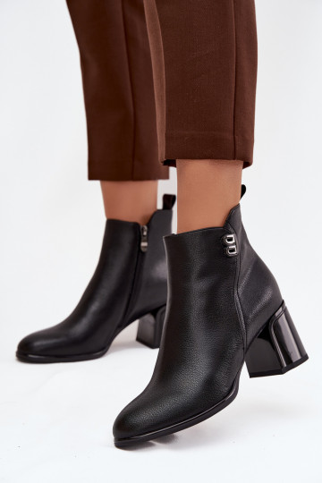 aquecimento Botas femininasHabilitadoturalnej Skóry com salto cor preta Jovelle 2