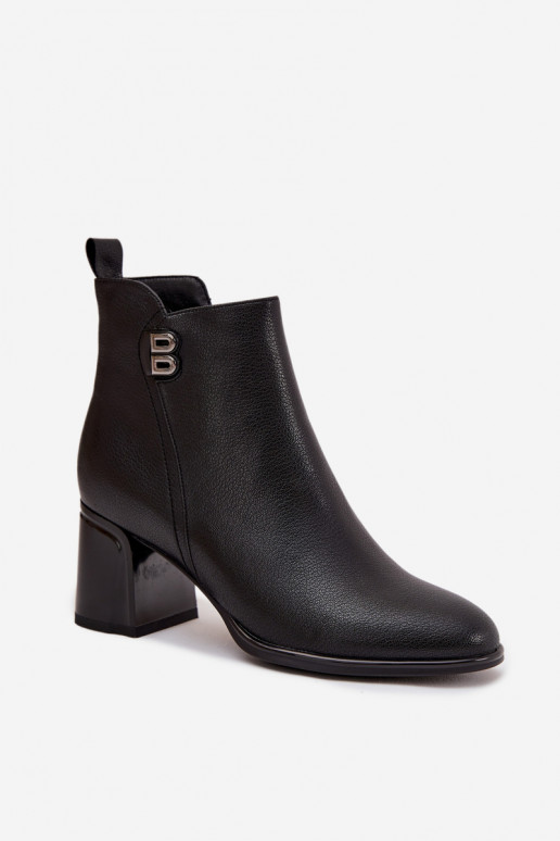 aquecimento Botas femininasHabilitadoturalnej Skóry com salto cor preta Jovelle