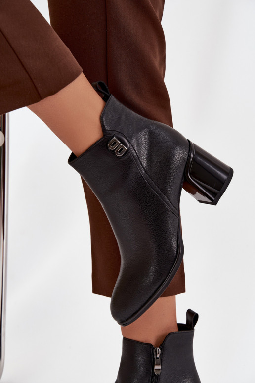 aquecimento Botas femininasHabilitadoturalnej Skóry com salto cor preta Jovelle