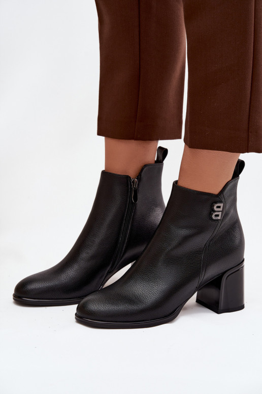 aquecimento Botas femininasHabilitadoturalnej Skóry com salto cor preta Jovelle