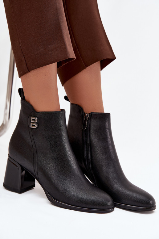 aquecimento Botas femininasHabilitadoturalnej Skóry com salto cor preta Jovelle