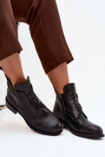 aquecimento Pele Botas femininas Com decorações Detalem cor preta Briselda