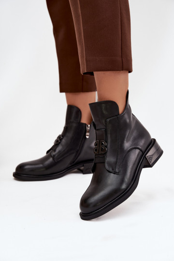 aquecimento Pele Botas femininas Com decorações Detalem cor preta Briselda 2