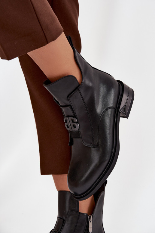 aquecimento Pele Botas femininas Com decorações Detalem cor preta Briselda