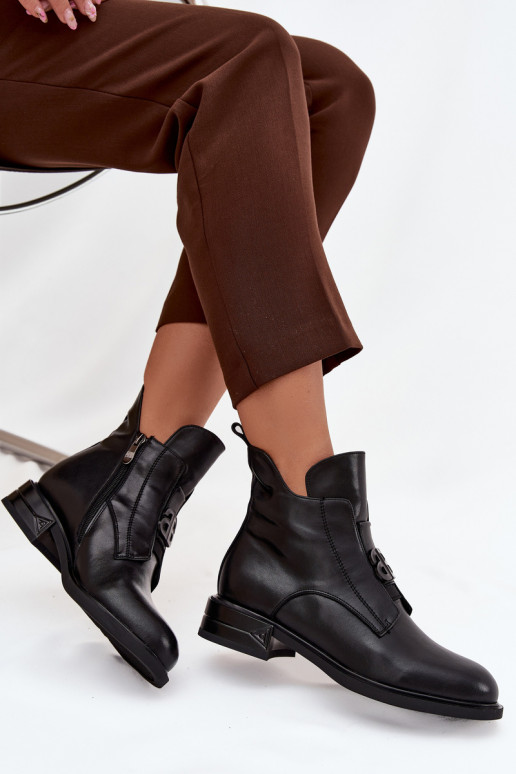 aquecimento Pele Botas femininas Com decorações Detalem cor preta Briselda