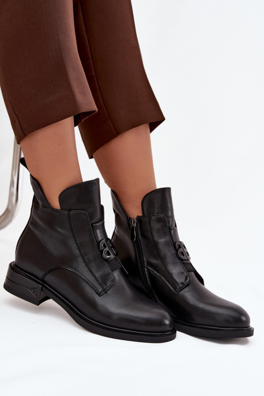 aquecimento Pele Botas femininas Com decorações Detalem cor preta Briselda