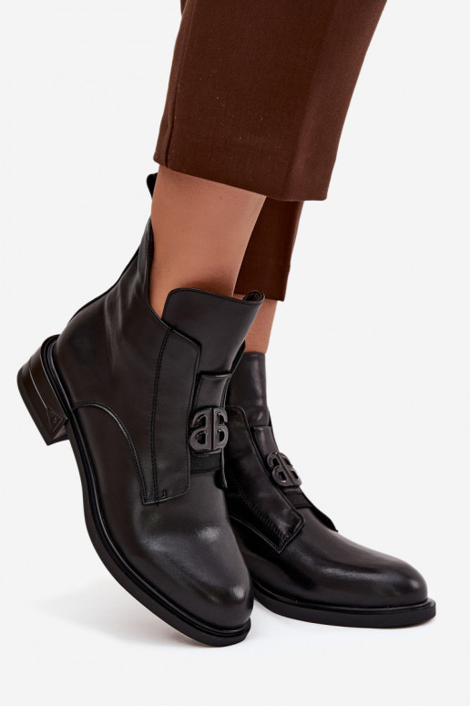 aquecimento Pele Botas femininas Com decorações Detalem cor preta Briselda