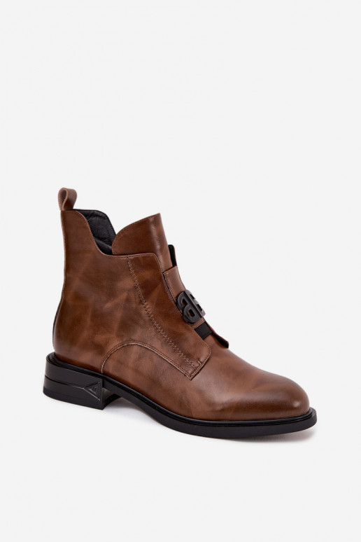 aquecimento Pele Botas femininas Com decorações Detalem cor marrom Briselda