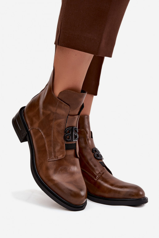 aquecimento Pele Botas femininas Com decorações Detalem cor marrom Briselda