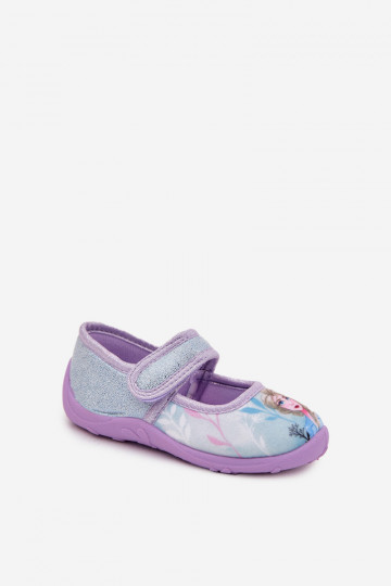 bailarinas Chinelos Infantil com fixadores adesivos Frozen Congeladas azul claro Olivessa