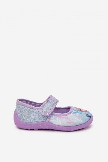 bailarinas Chinelos Infantil com fixadores adesivos Frozen Congeladas azul claro Olivessa 2
