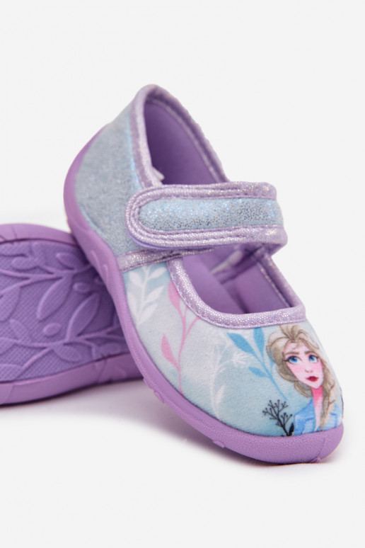 bailarinas Chinelos Infantil com fixadores adesivos Frozen Congeladas azul claro Olivessa