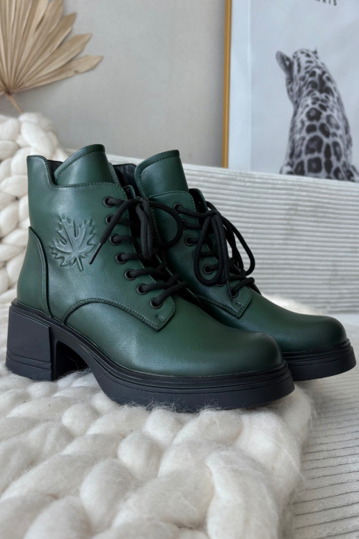 Botas femininas de couro natural Klocke aquecimento Vinceza 39950 cor cáqui