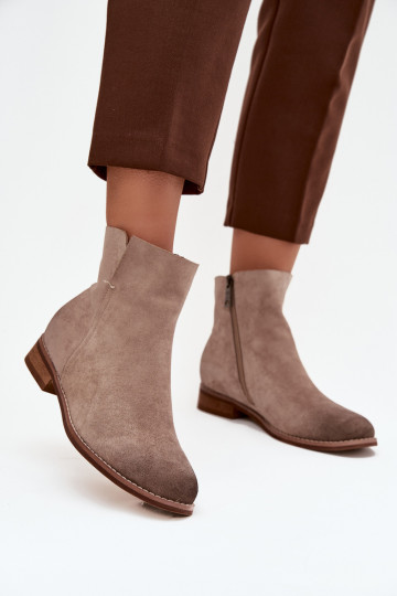 Botas femininas com salto largo Vinceza 39961 bege 2