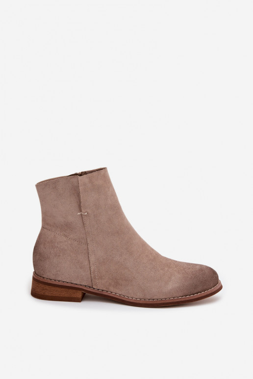 Botas femininas com salto largo Vinceza 39961 bege
