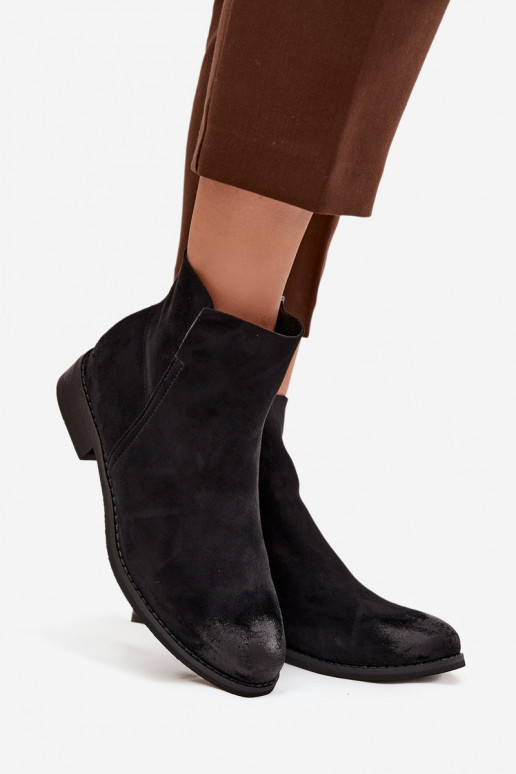 Botas femininas com salto largo Vinceza 39961 cor preta