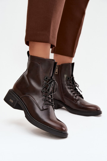 Botas femininasHabilitadoturalnej Skóry De salto baixo aquecimento Vinceza 39955 CzekoladoParae 2