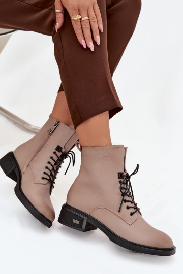 Botas femininasHabilitadoturalnej Skóry De salto baixo aquecimento Vinceza 39955 bege