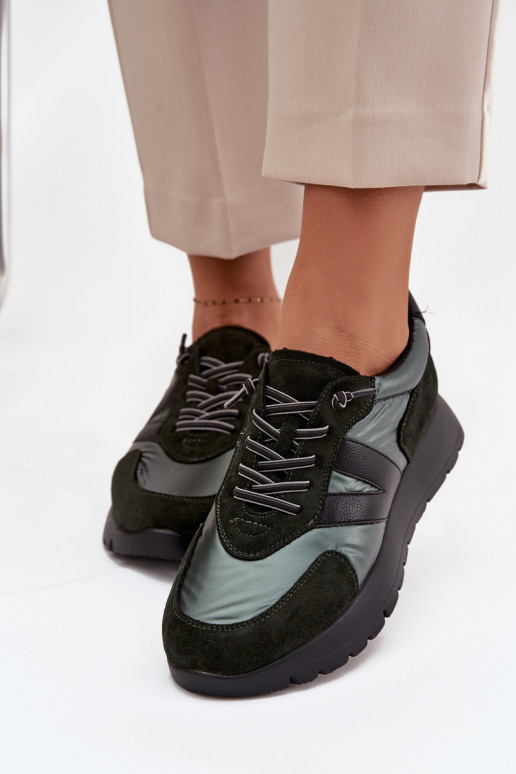 À modalo de tênis Feminino com uma plataforma Vinceza 58561 cor cáqui