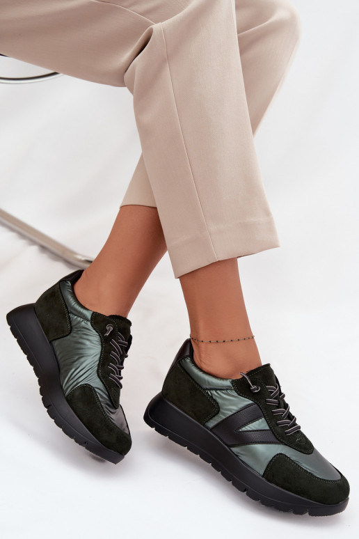 À modalo de tênis Feminino com uma plataforma Vinceza 58561 cor cáqui