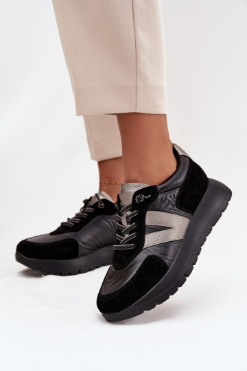 À modalo de tênis Feminino com uma plataforma Vinceza 58561 cor preta