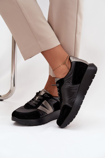 À modalo de tênis Feminino com uma plataforma Vinceza 58561 cor preta 2
