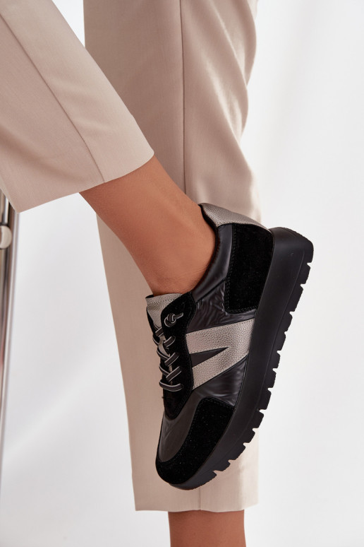 À modalo de tênis Feminino com uma plataforma Vinceza 58561 cor preta