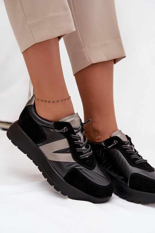 À modalo de tênis Feminino com uma plataforma Vinceza 58561 cor preta