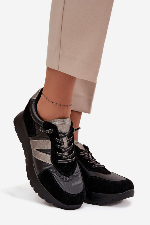 À modalo de tênis Feminino com uma plataforma Vinceza 58561 cor preta