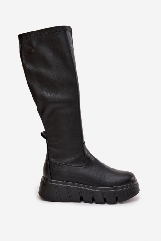 botas femininas com uma plataforma Casal o castelo Vinceza 58553 cor preta botas femininas com uma plataforma Casal o castelo Vinceza 58553 cor preta