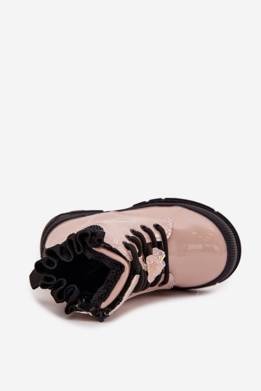 com efeito verniz Botas Infantil aquecimentoPrzypinką ursinhos de pelúcia bege Fionessa com efeito verniz Botas Infantil aquecimentoPrzypinką ursinhos de pelúcia bege Fionessa