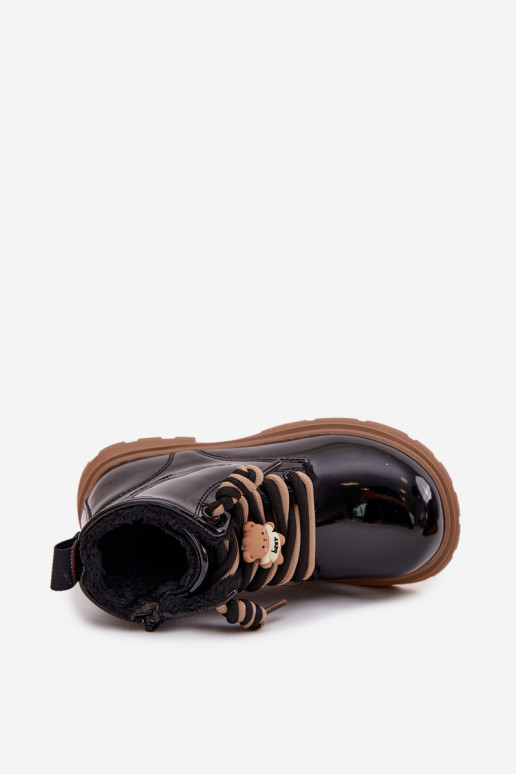 aquecimento Botas Infantil com efeito vernizPrzypinką ursinhos de pelúcia cor preta Jovellea aquecimento Botas Infantil com efeito vernizPrzypinką ursinhos de pelúcia cor preta Jovellea