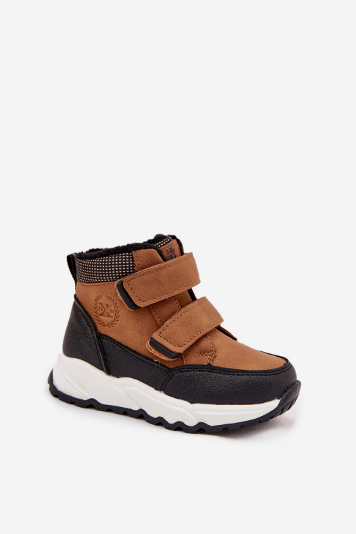 aquecimento Infantil Botas de inverno com fixadores adesivos cor marrom Nolivine aquecimento Infantil Botas de inverno com fixadores adesivos cor marrom Nolivine