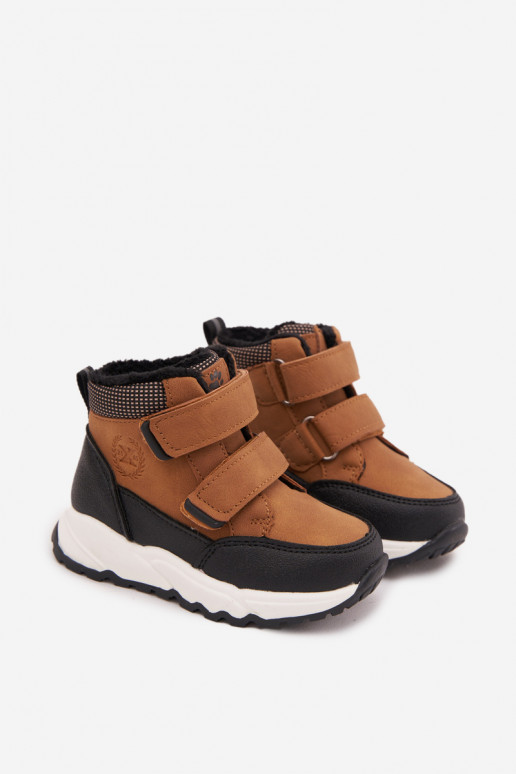 aquecimento Infantil Botas de inverno com fixadores adesivos cor marrom Nolivine aquecimento Infantil Botas de inverno com fixadores adesivos cor marrom Nolivine