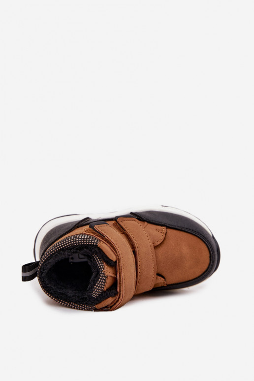 aquecimento Infantil Botas de inverno com fixadores adesivos cor marrom Nolivine aquecimento Infantil Botas de inverno com fixadores adesivos cor marrom Nolivine