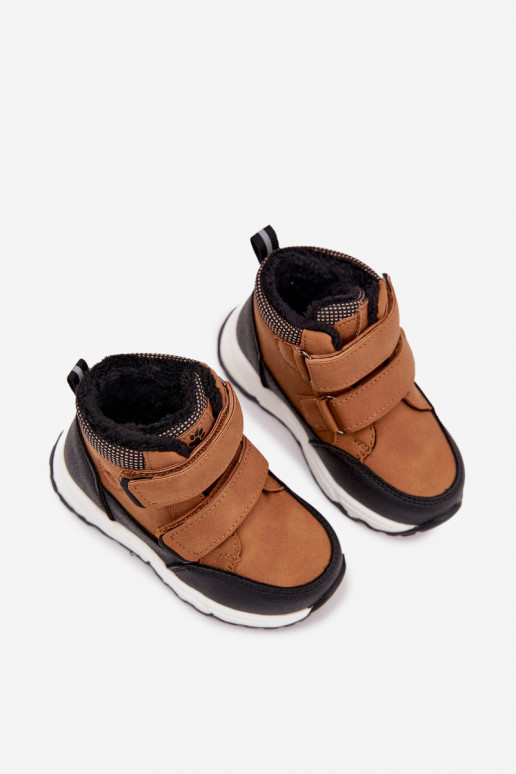 aquecimento Infantil Botas de inverno com fixadores adesivos cor marrom Nolivine aquecimento Infantil Botas de inverno com fixadores adesivos cor marrom Nolivine