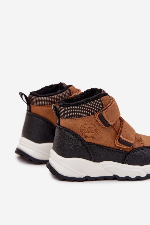 aquecimento Infantil Botas de inverno com fixadores adesivos cor marrom Nolivine aquecimento Infantil Botas de inverno com fixadores adesivos cor marrom Nolivine