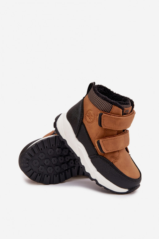 aquecimento Infantil Botas de inverno com fixadores adesivos cor marrom Nolivine aquecimento Infantil Botas de inverno com fixadores adesivos cor marrom Nolivine