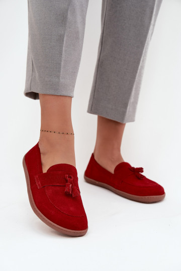 Pele Mocassins de camurça Typu Barefoot Zazoo 322 cor vermelha 2