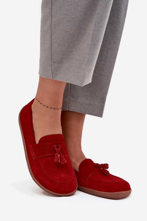 Pele Mocassins de camurça Typu Barefoot Zazoo 322 cor vermelha
