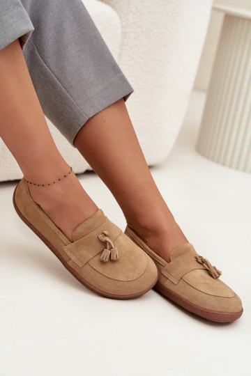 Pele Mocassins de camurça Typu Barefoot Zazoo 322 bege