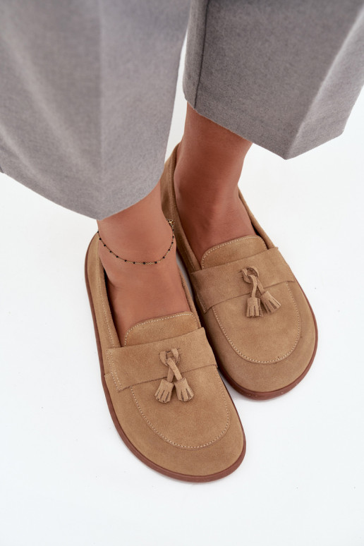 Pele Mocassins de camurça Typu Barefoot Zazoo 322 bege