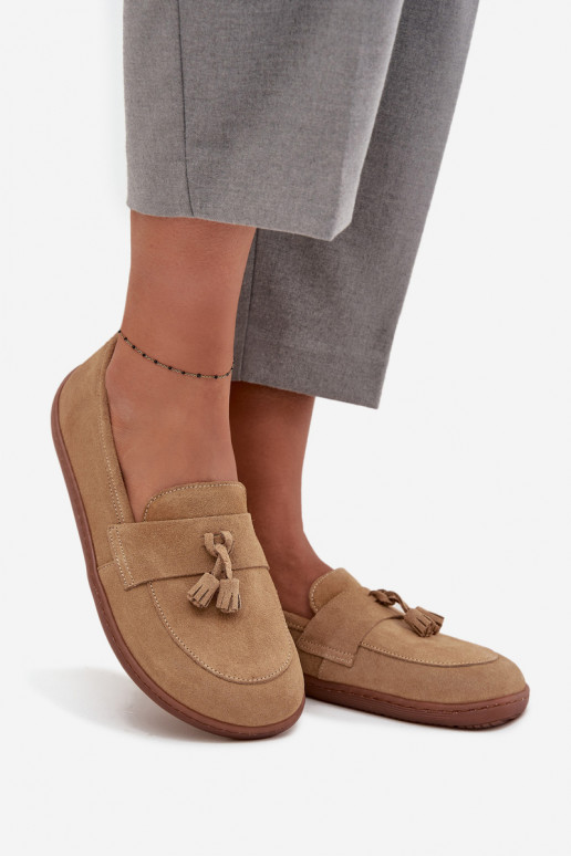 Pele Mocassins de camurça Typu Barefoot Zazoo 322 bege