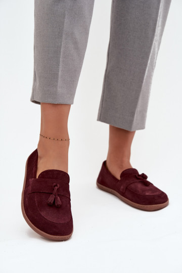 Pele Mocassins de camurça Typu Barefoot Zazoo 322 Borgonha 2